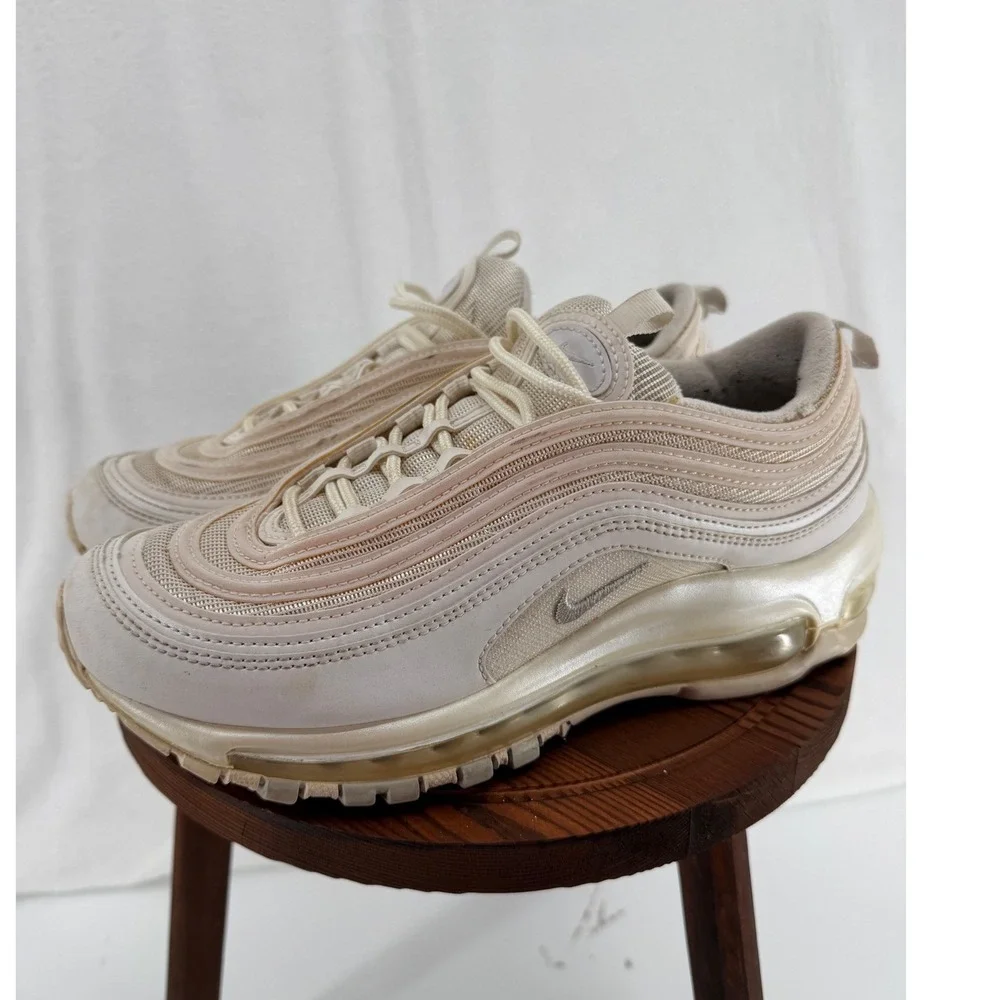 Nike Air Max 97 Women 7.5 Summit White Metallic Silver Sneakers 921733-100